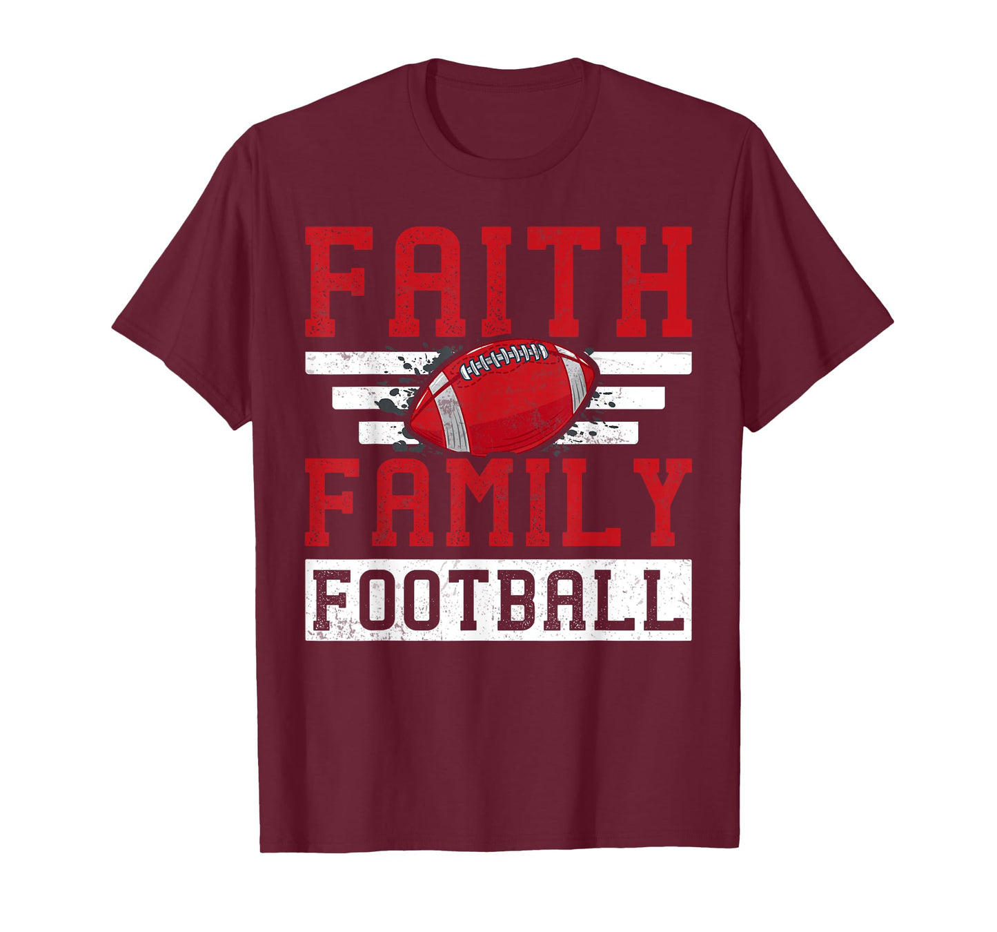 Faith Family Football Sports Team Players Game Jesus T-Shirt