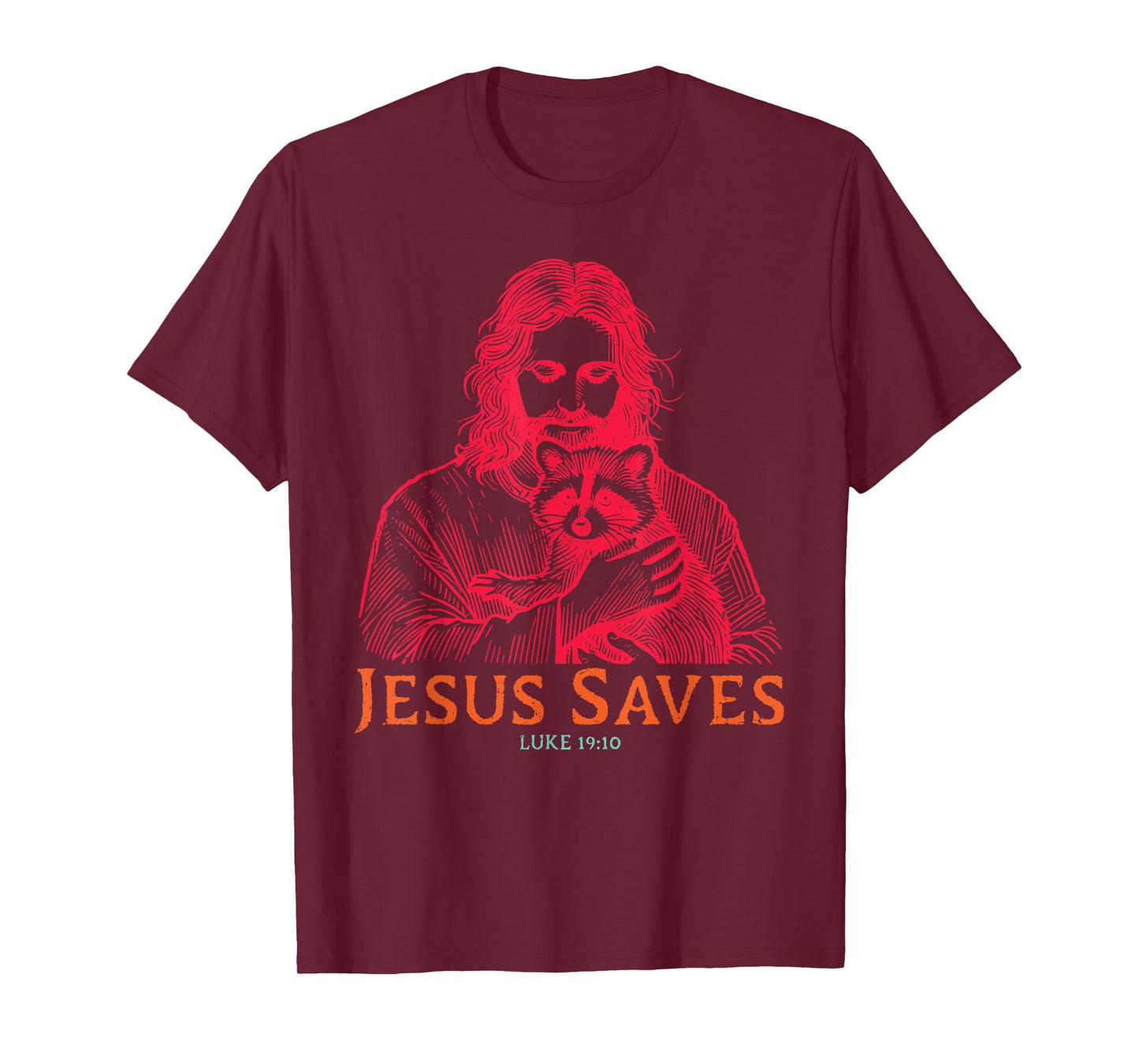 Je-sus Saves Luke 19:10 Christian Design T-Shirt