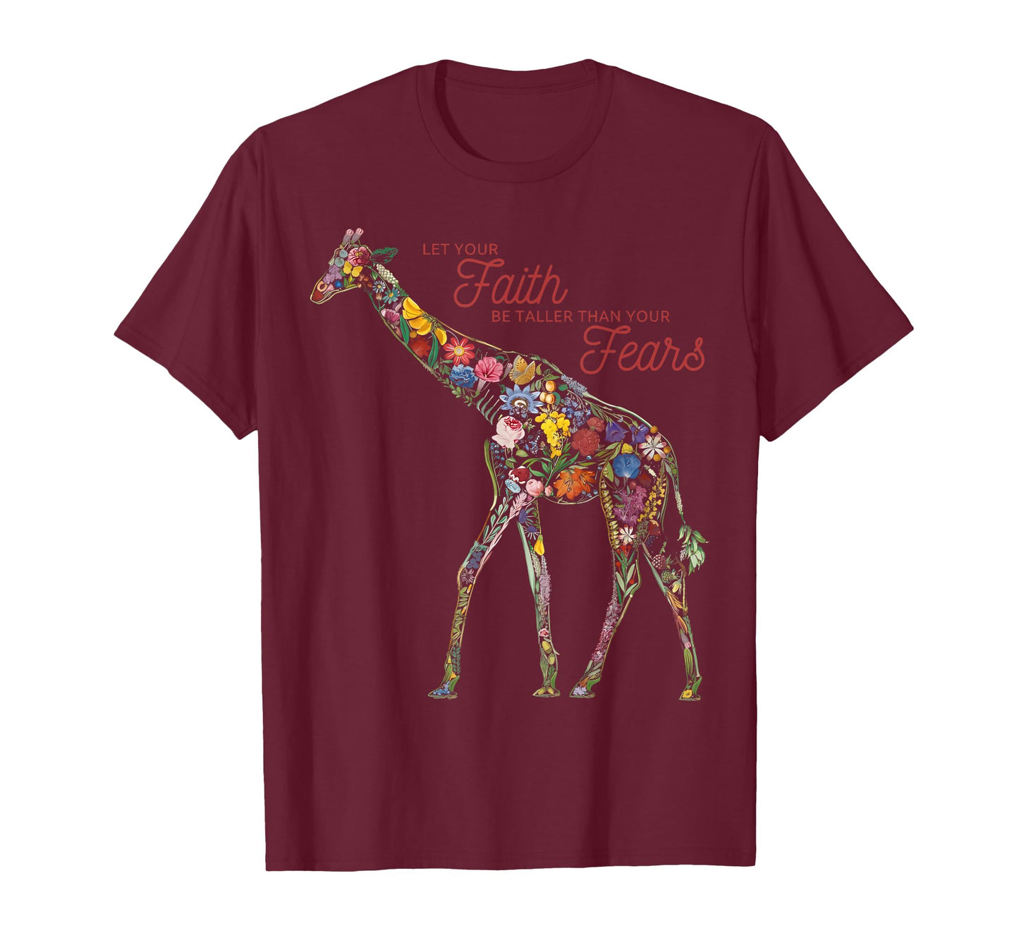 Wildflower Giraffe Let Your Faith Be Taller Than Your Fears T-Shirt