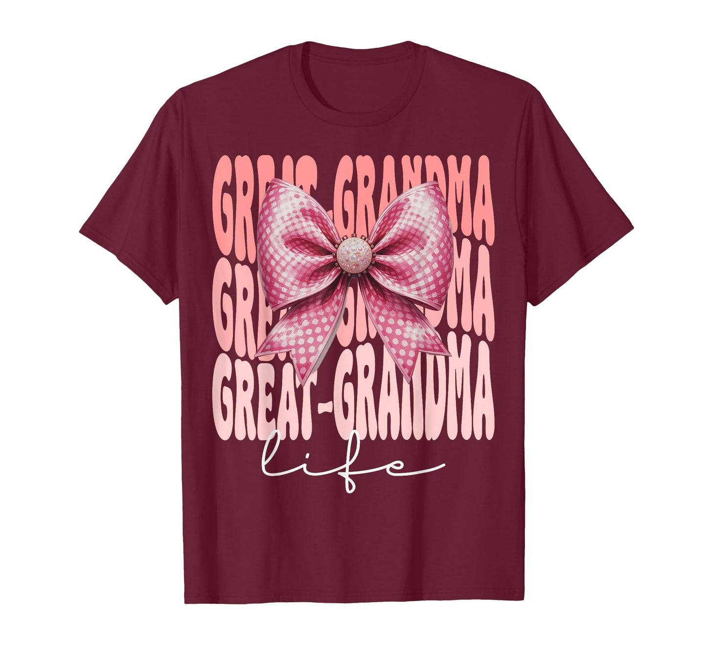 Great-Grandma Coquette Bow Pink Cute Grandma Mother's Day T-Shirt