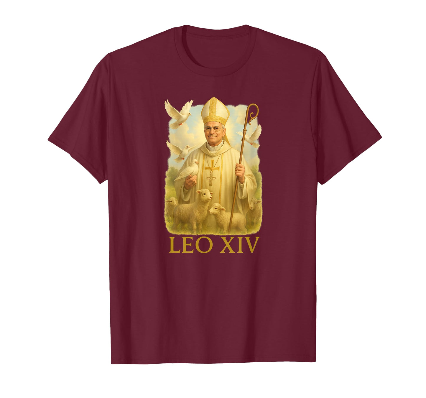 Pope Leo XIV / Doves - Christian Catholic Faith Inspired T-Shirt