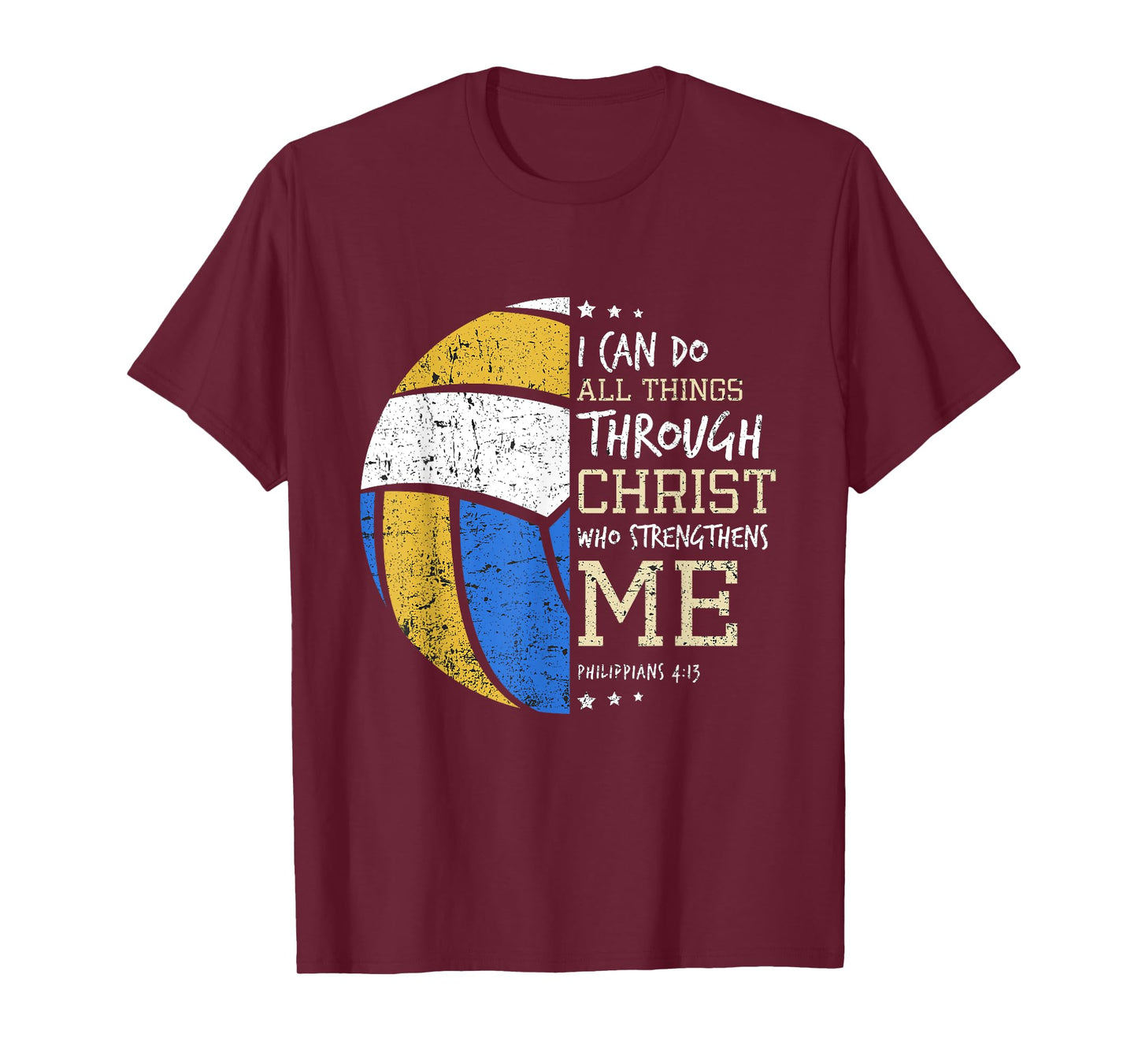 Philippians 4 13 I Can Do All Things Christian Volleyball T-Shirt