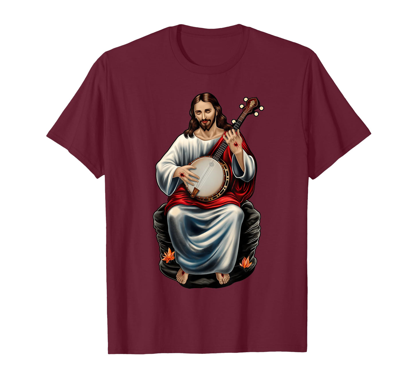 Jesus Christian Religious Playing Banjo Bluegrass T-Shirt