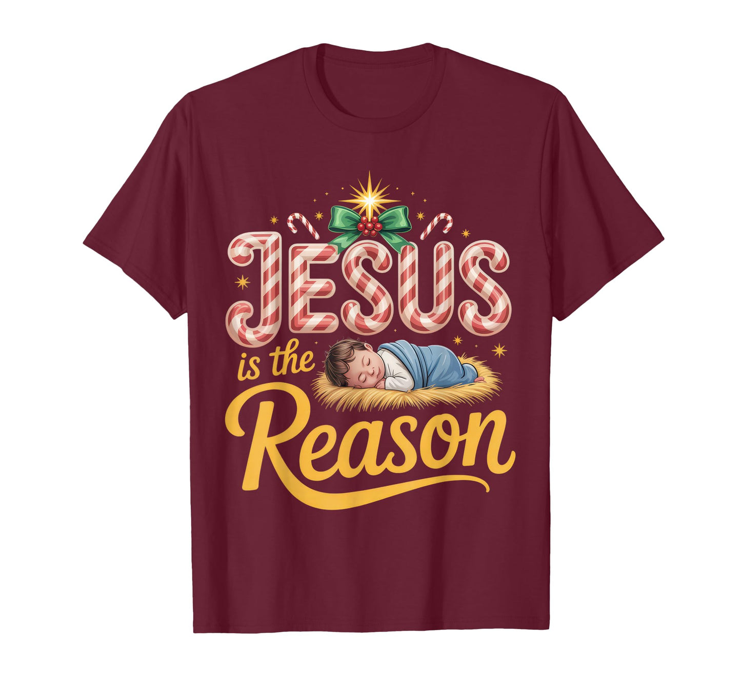 Jesus is The Reason Christmas Faithful Holidays Christian T-Shirt