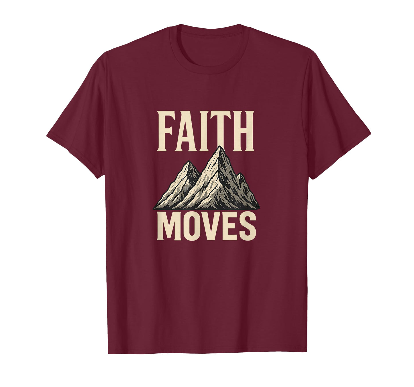 Faith Moves Mountains Bold Christian Matthew 17:20 T-Shirt