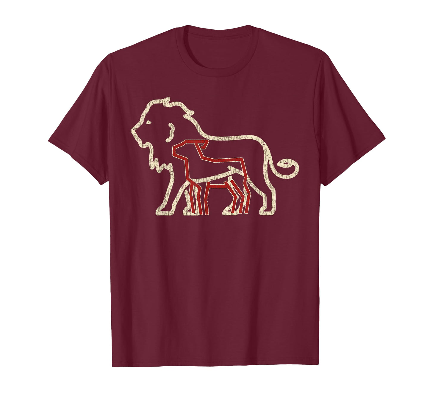 Vintage The Lion And The Lamb Minimalist Jesus Christ T-Shirt