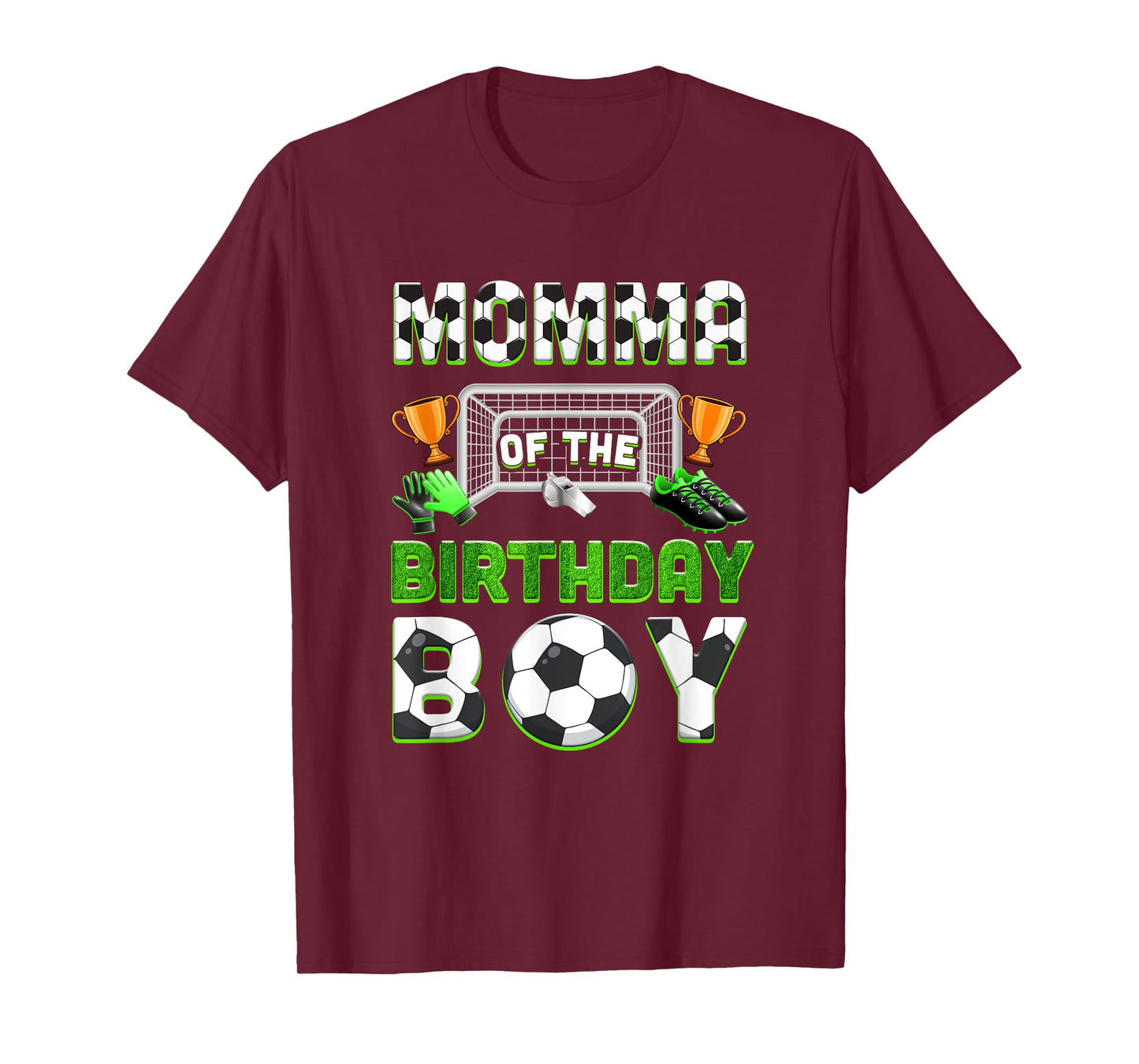 Momma Of The Birthday Boy Soccer Family Matching Party T-Shirt