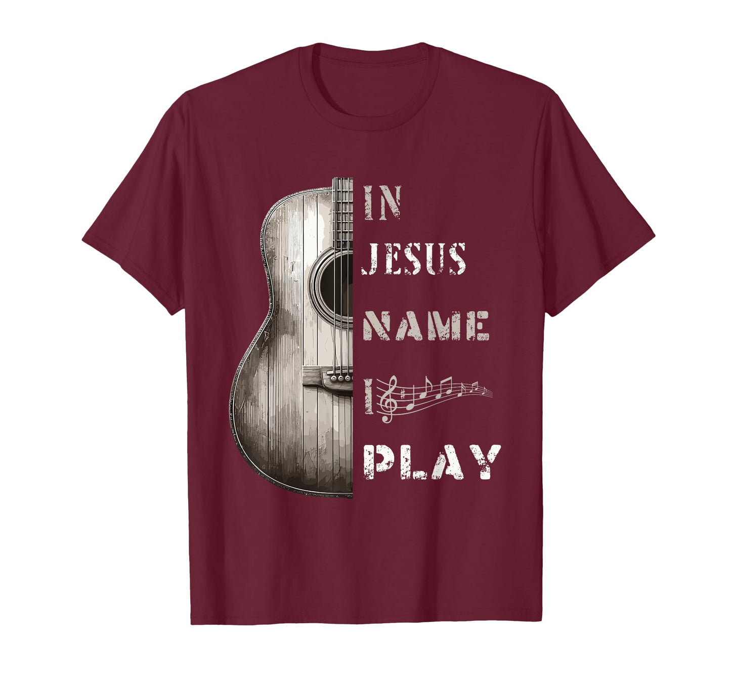 In Jesus Name I Play Guitar T-shirt Guitar Lover Gift Tee T-Shirt