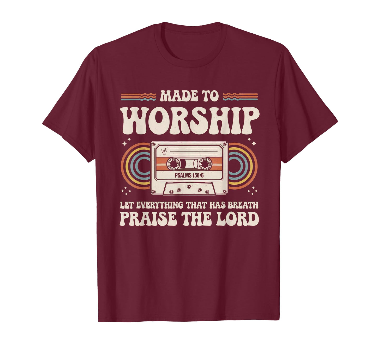 Worship Tshirt Christian Music Retro Cassette Psalms 150:6 T-Shirt