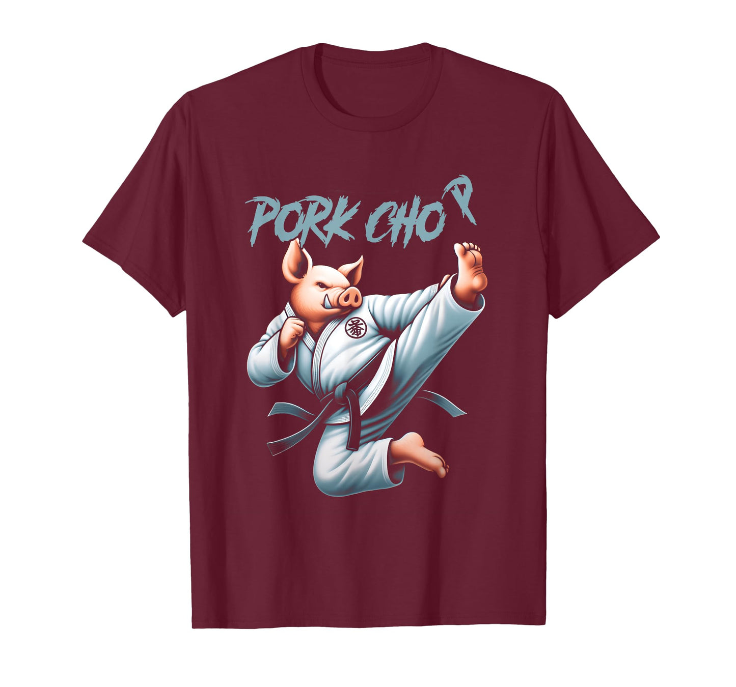Pig Karate Pork Chop Funny Hog Martial Art Fighting Animal T-Shirt
