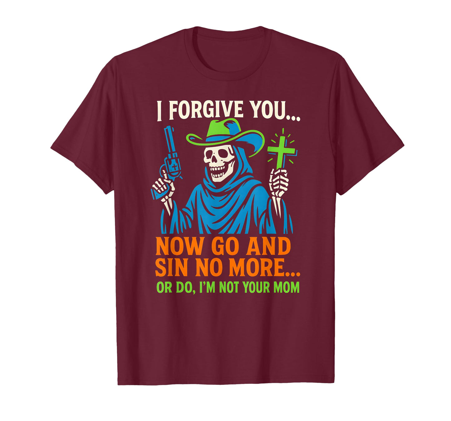 Christian Humor Sin No More Or Do Fun Womens Religious T-Shirt