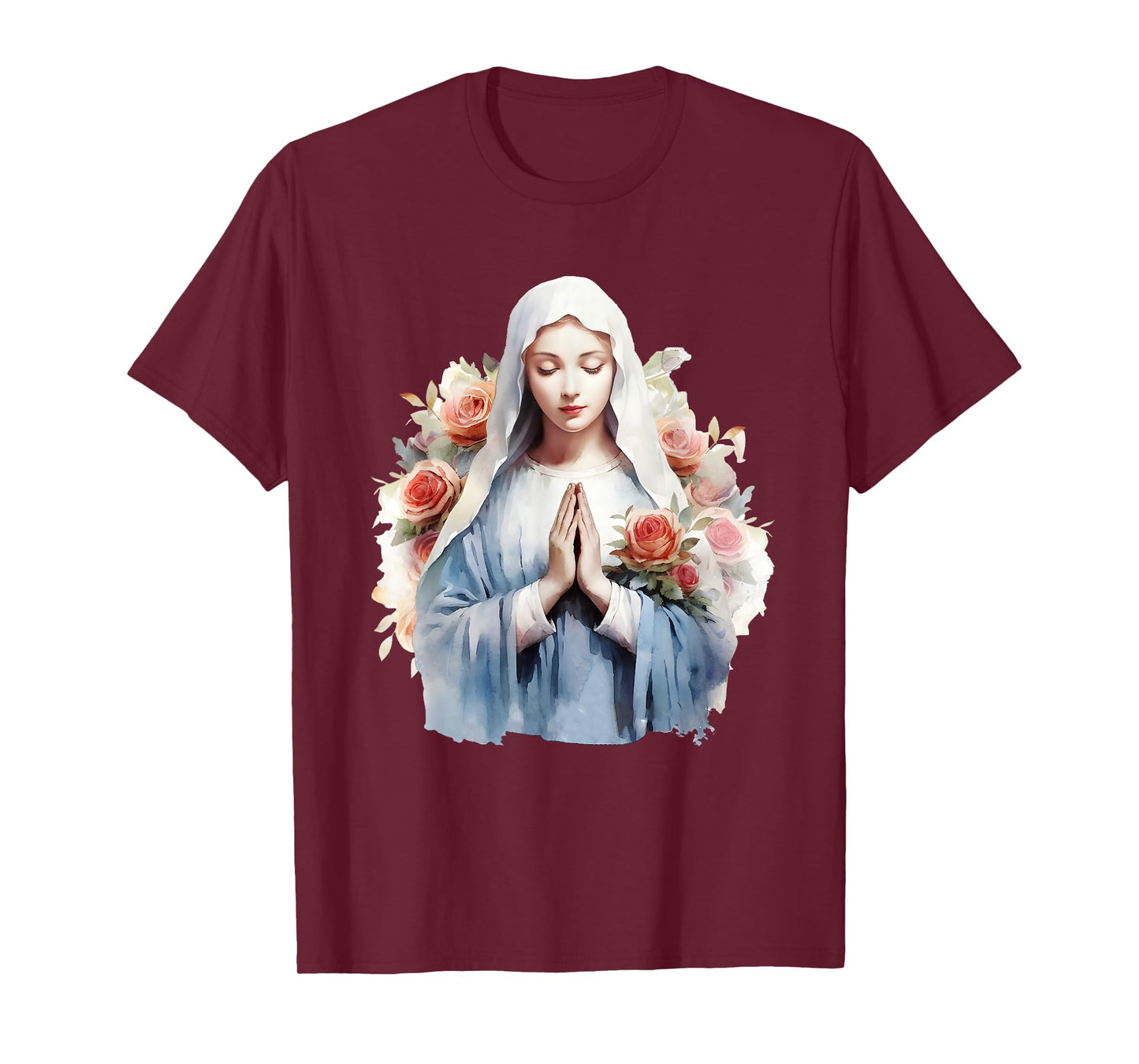 Blessed Mother Mary Mother of Jesus Roses Our Lady Catholic T-Shirt