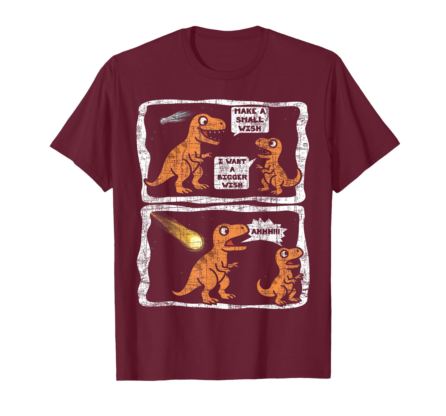 Make a Small Wish Dinosaur Dad and Son Funny Dinosaur T-Shirt