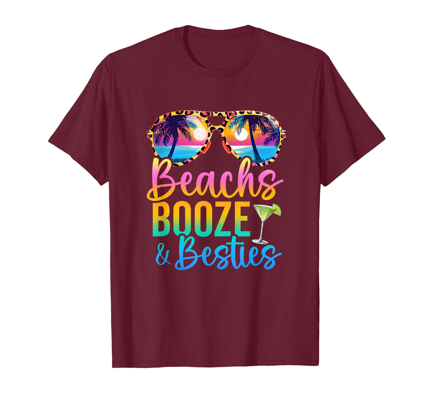 Girls Trip 2025 Funny Matching Beaches Booze Besties T-Shirt