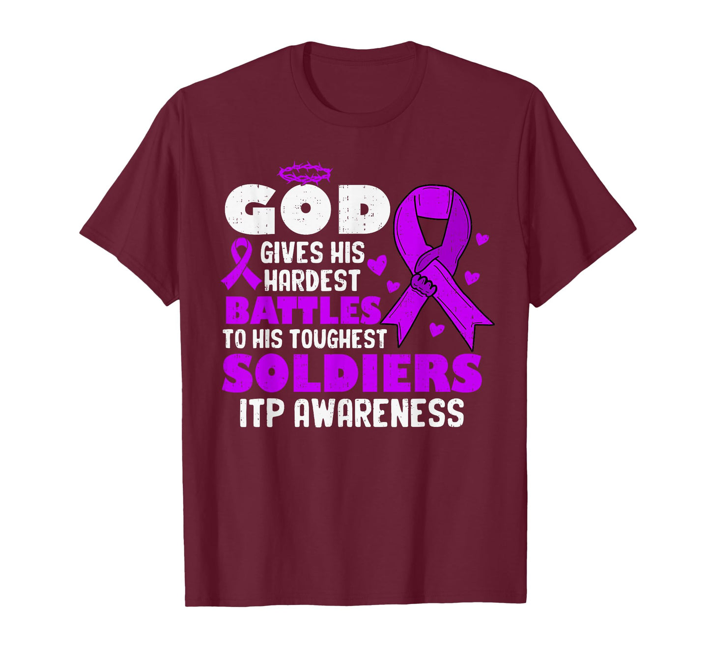 God ITP Awareness Immune Thrombocytopenia Ribbon Purple T-Shirt
