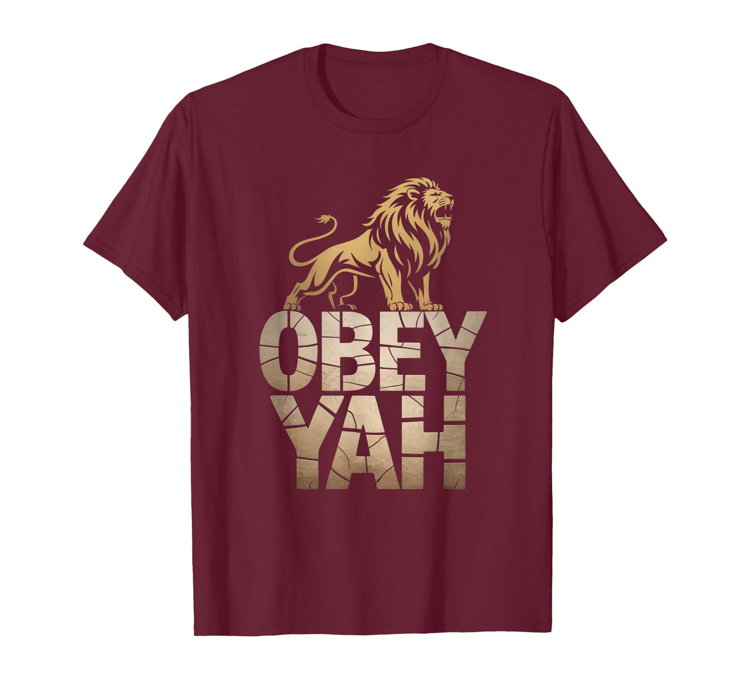 Obey YAH Bold Hebrew Lion Statement T-Shirt