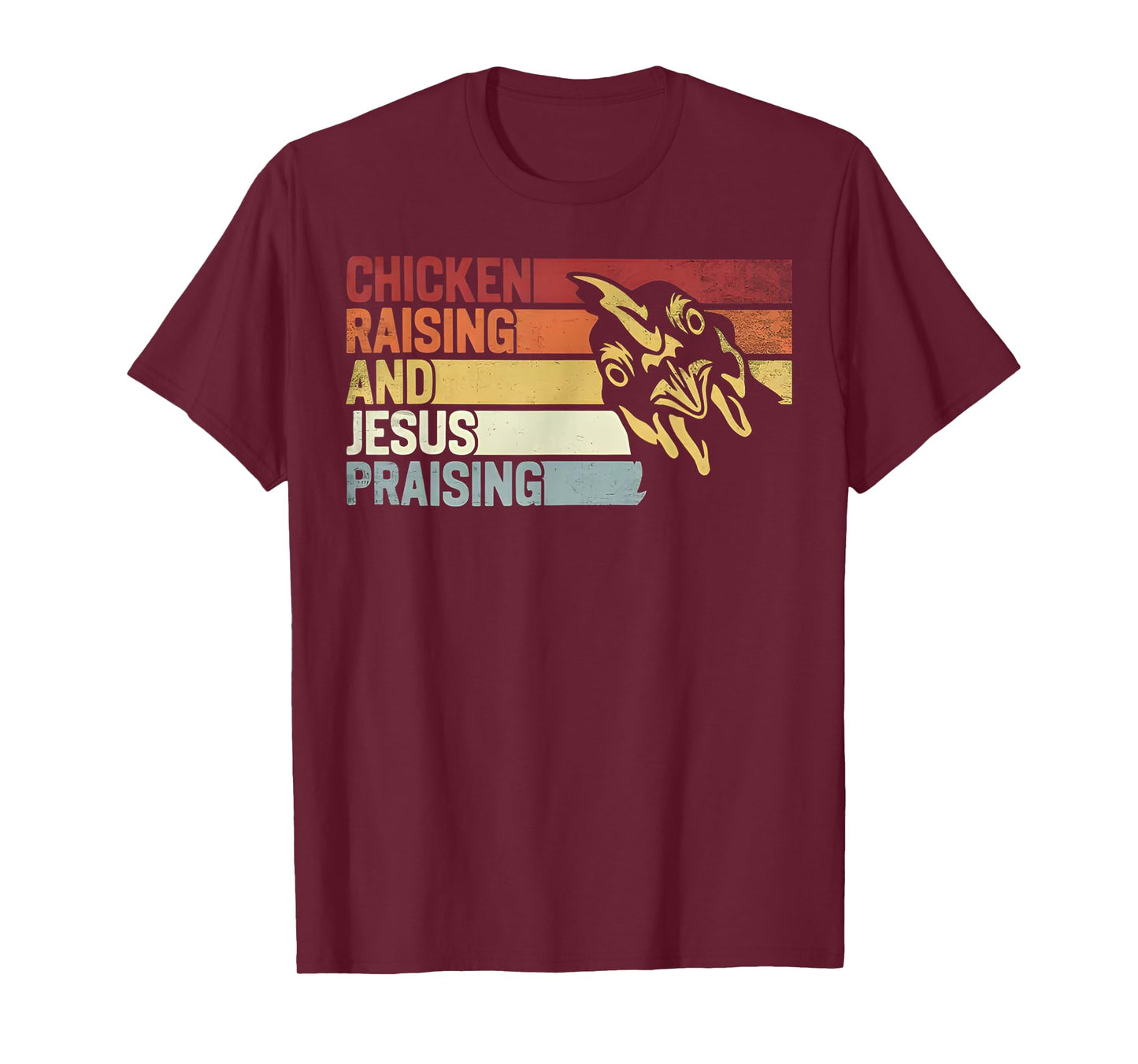 Retro Vintage Chicken Raising & Jesus Praising Funny T-Shirt