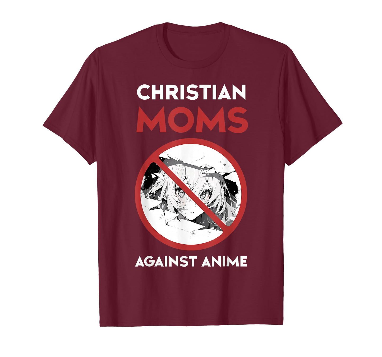 Christian Mom Against Anime Humor Tee Funny Religious T-Shirt