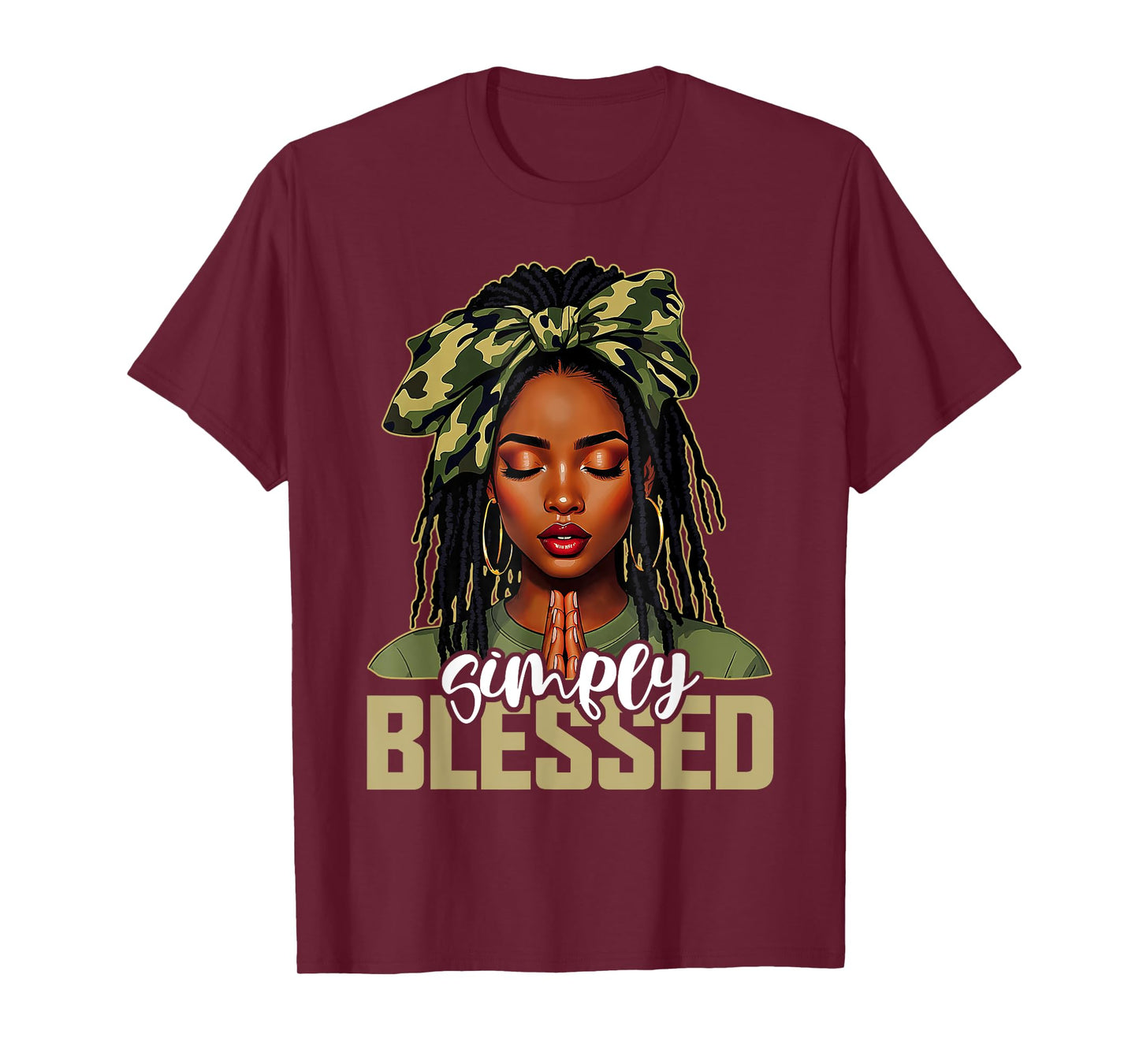 Blessed Black Woman Praying Afro African American Christian T-Shirt