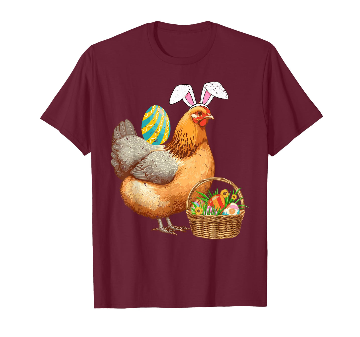 Cute Chicken & Bunny Ears Easter Egg Easter Day Boys Girls T-Shirt