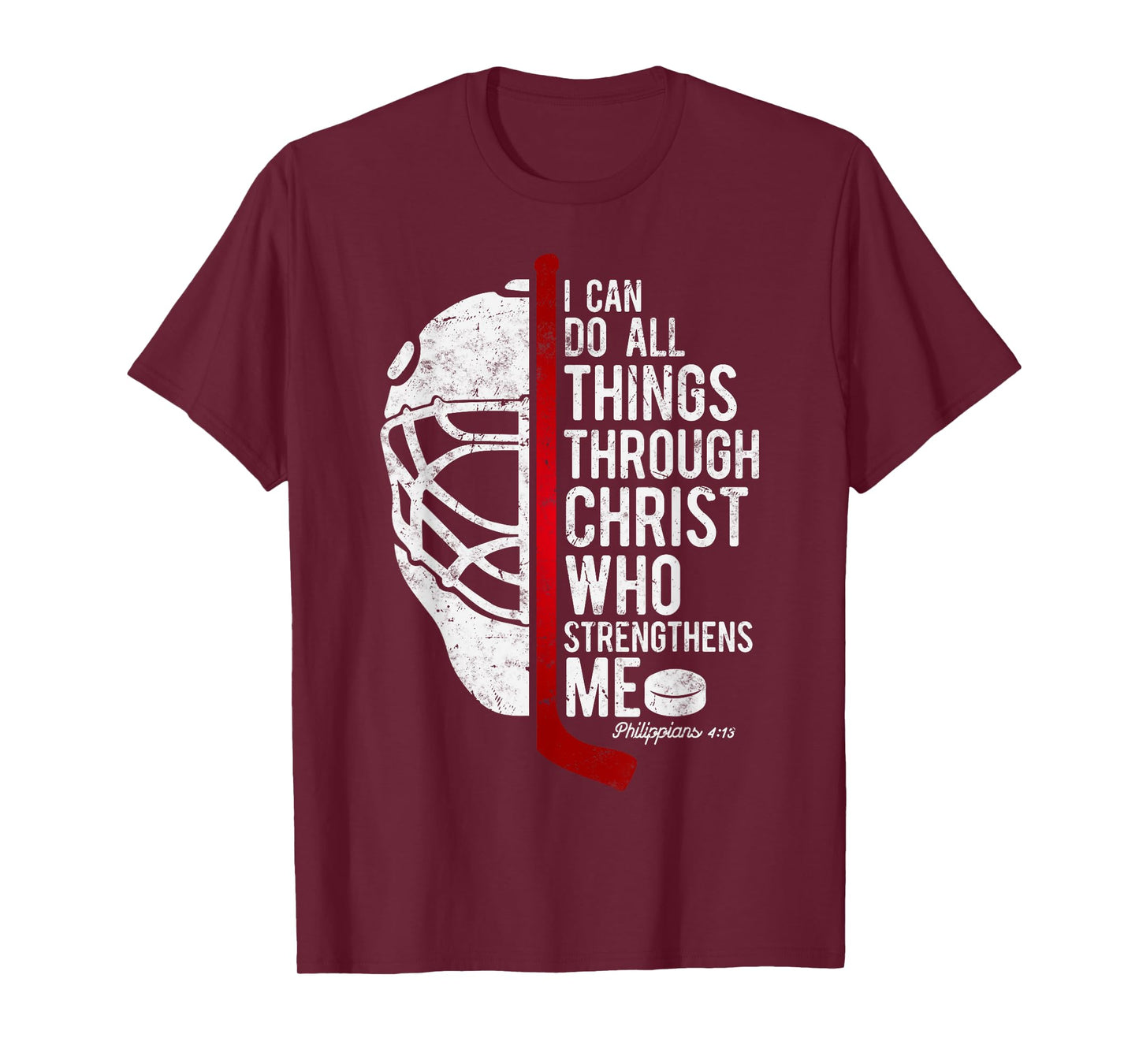 Christian Hockey Bible Verse Philippians Religious Hockey T-Shirt
