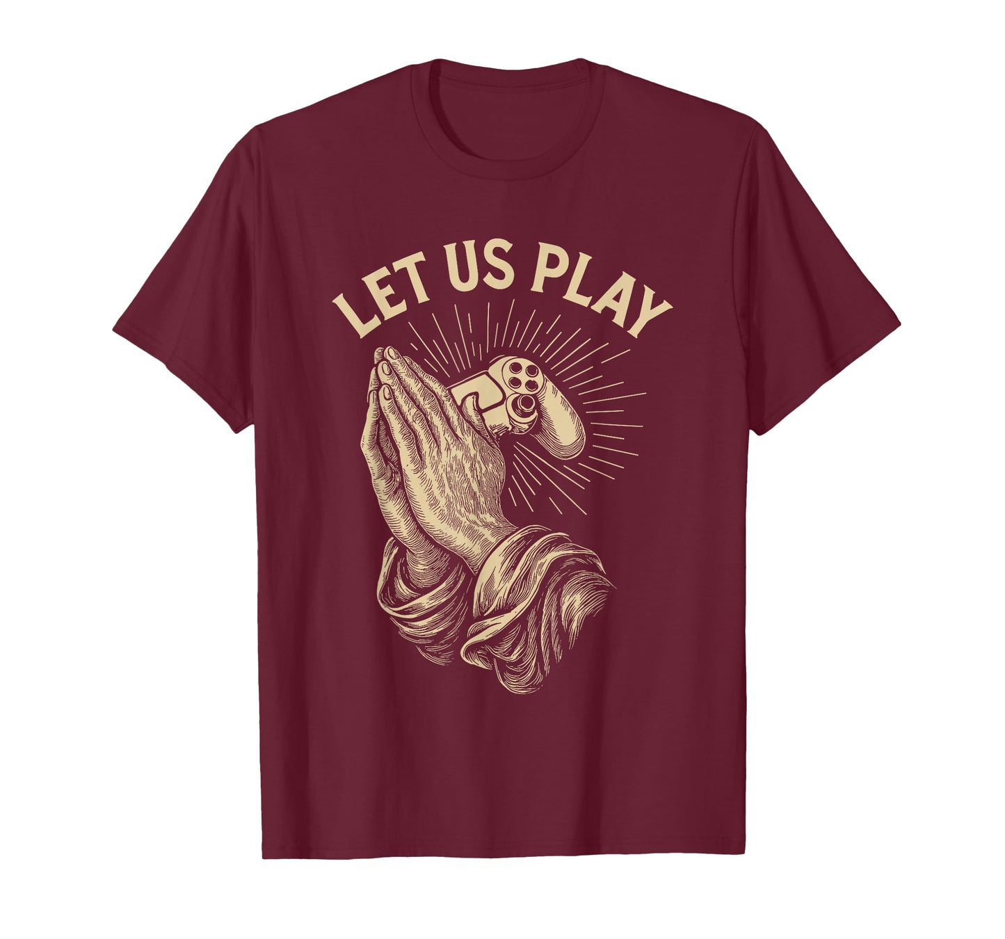 Funny Gamer Prayer Pun Video Game Controller Retro Gaming T-Shirt