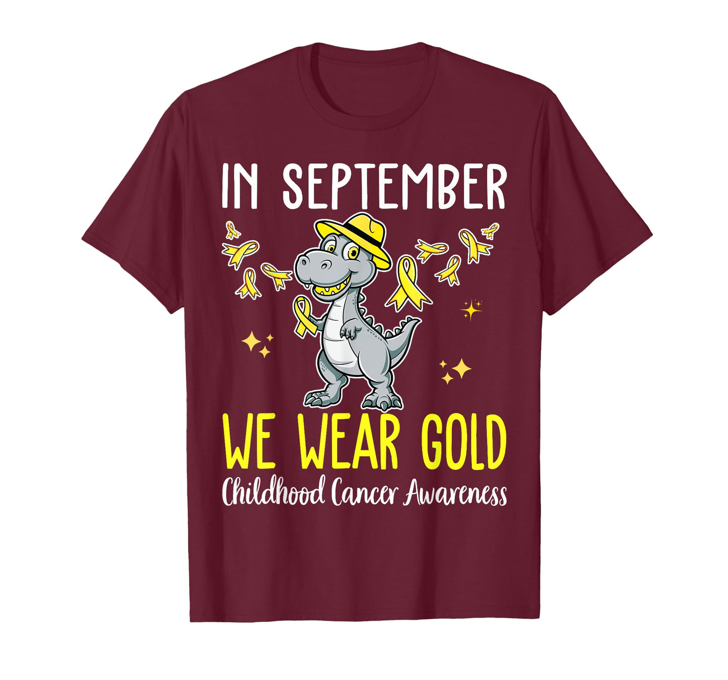 in September We Wear Gold Childhood Cancer Awareness Ribbon T-Shirt