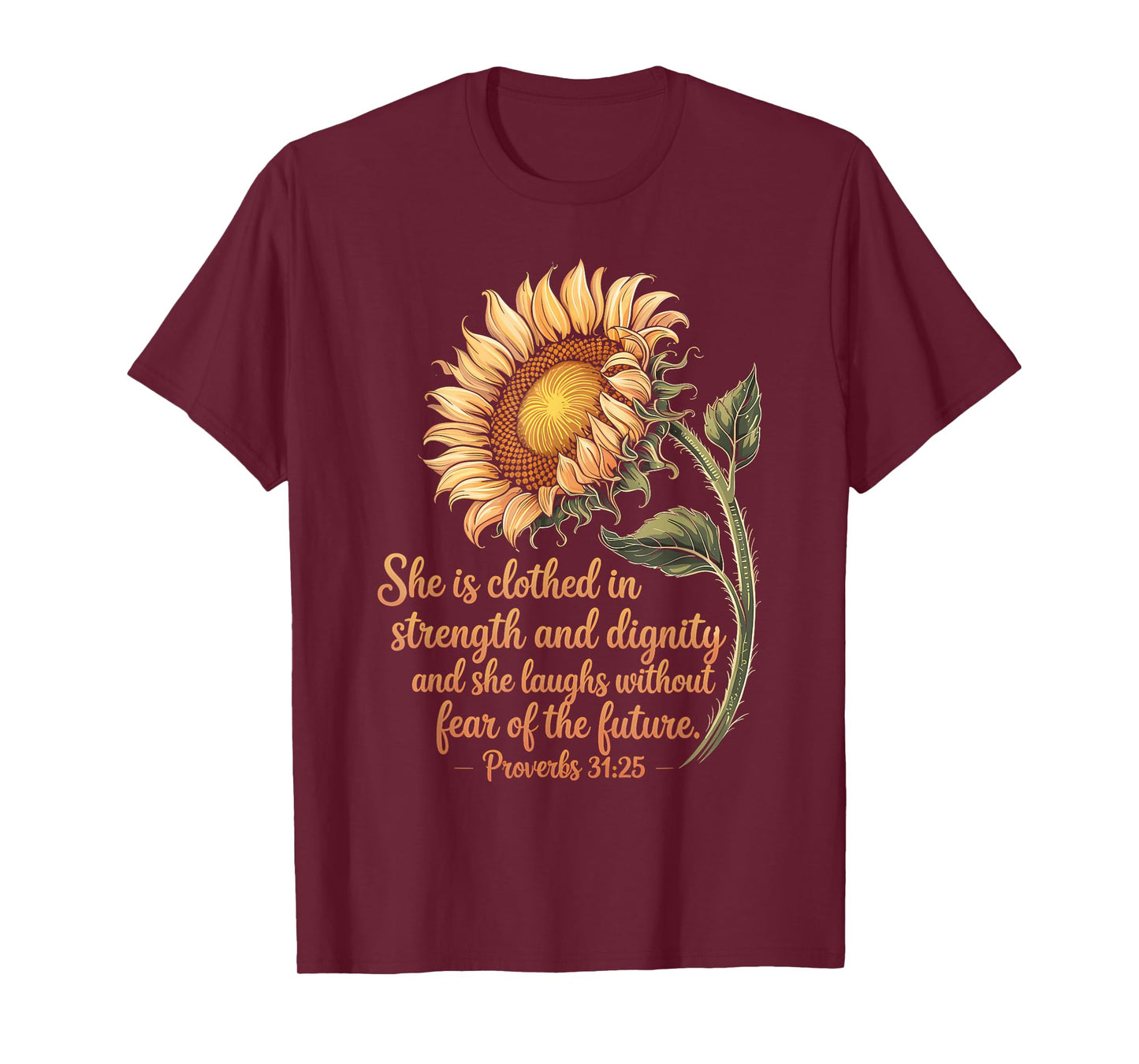 Christian Faith Love Sunflower Scripture Religious T-Shirt