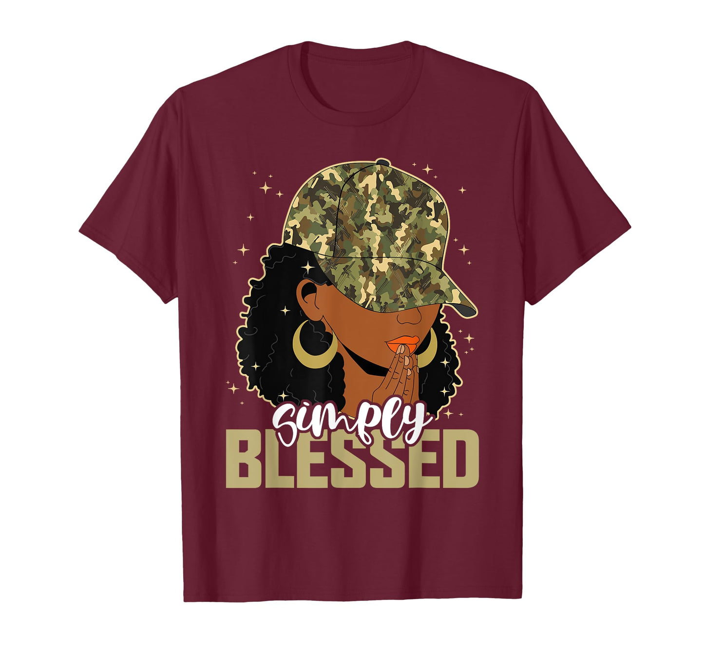 Blessed Black Woman Praying Afro African American Christian T-Shirt