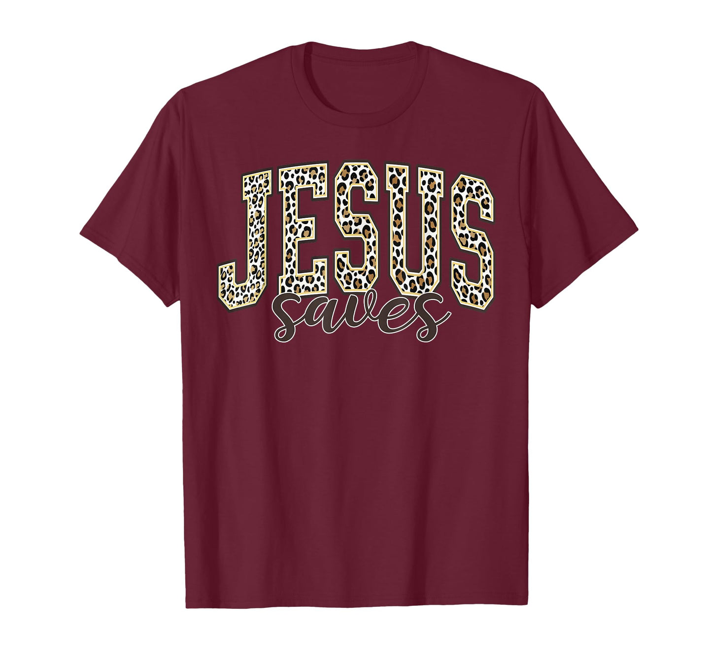 Jesus Saves Christian Cross God Faith Bible Leopard Pray T-Shirt