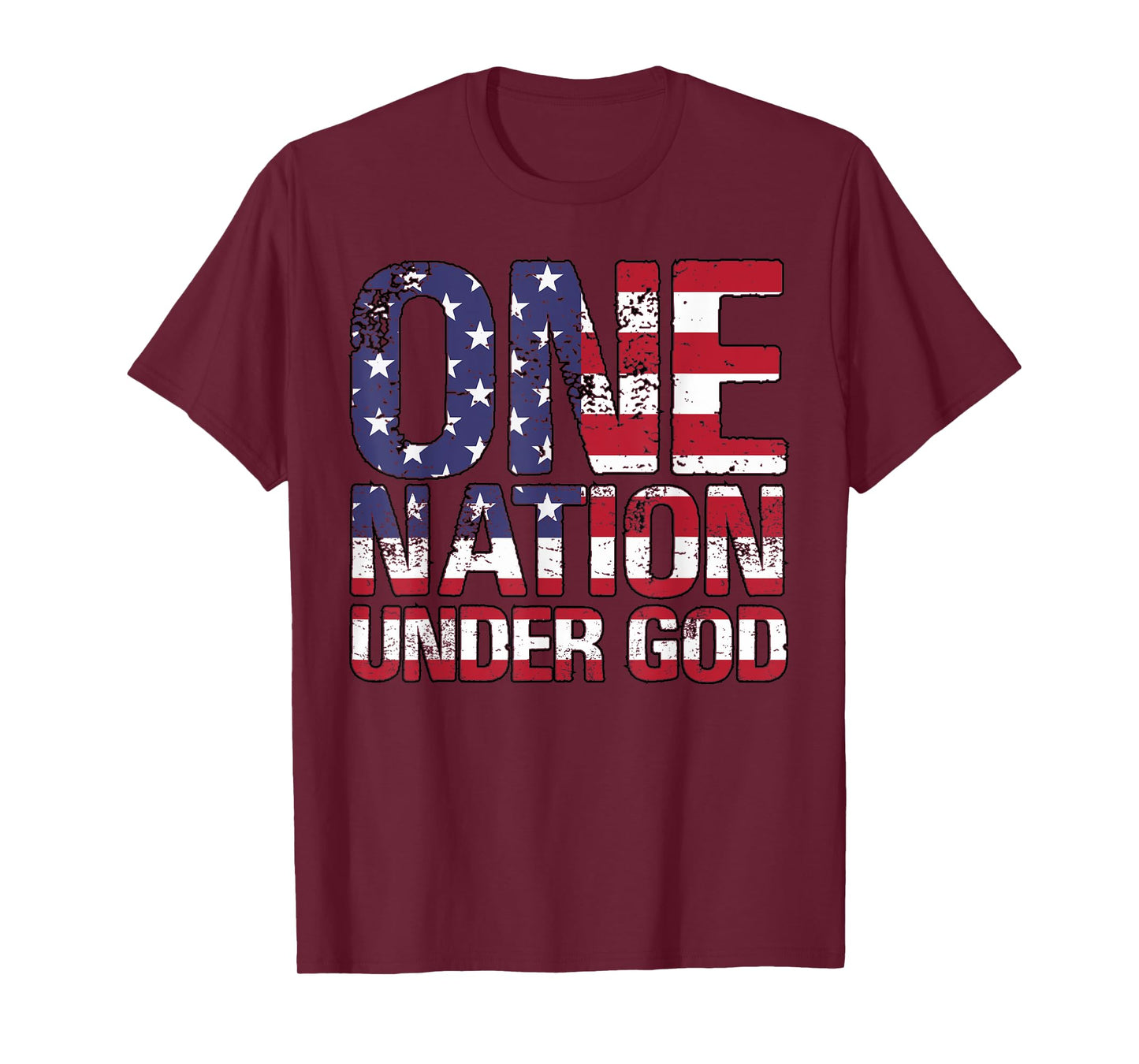 ONE NATION UNDER GOD Flag 4th Of July Patriotic Christian T-Shirt