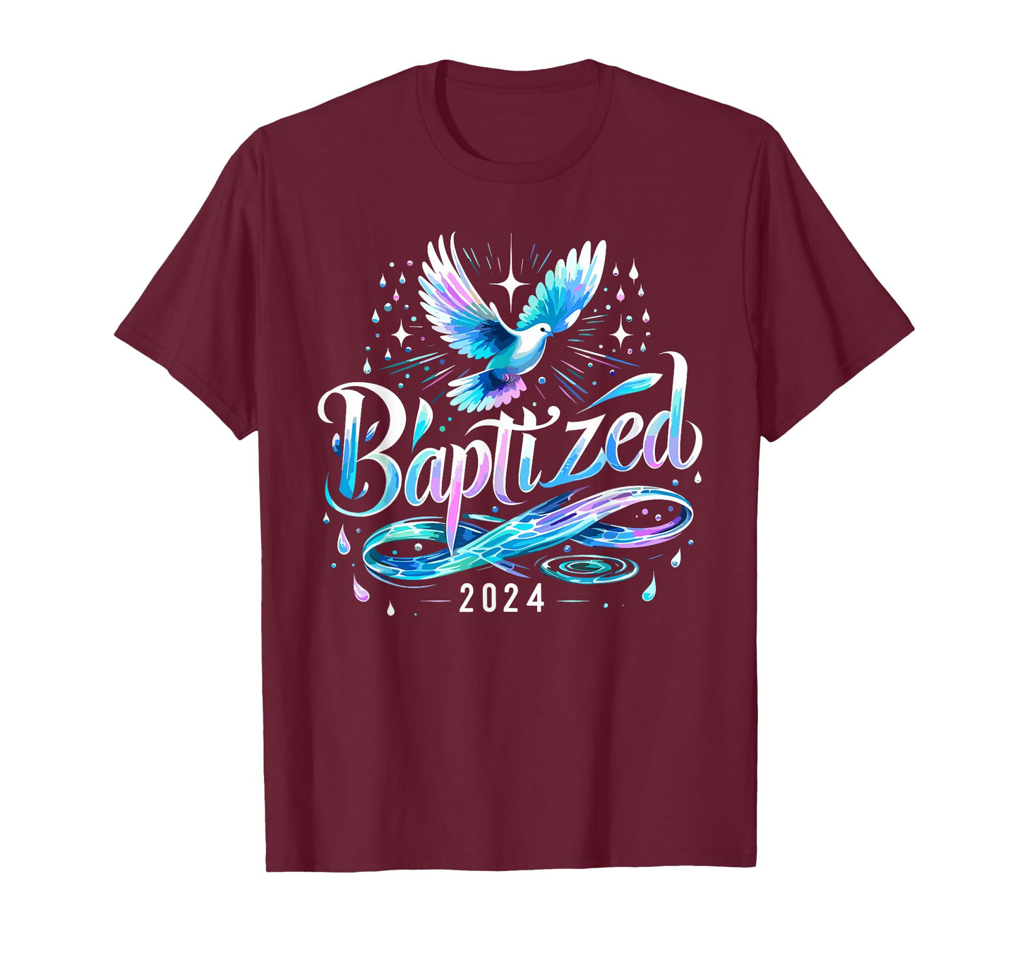 Baptized 2024 Shirt Christian Water Baptism Church Group T-Shirt