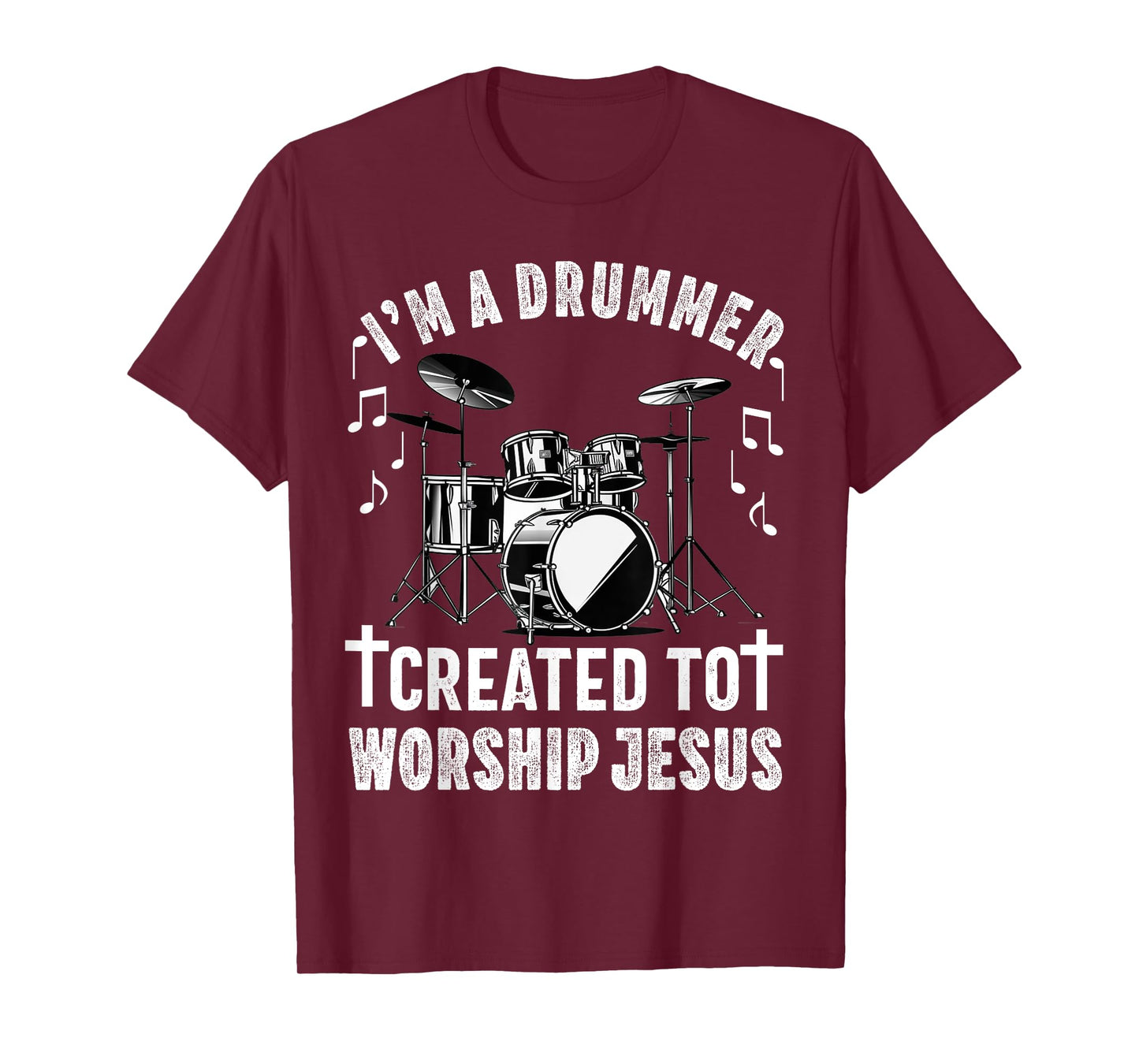 Christian Drummer Drum Player Stick Men Jesus Worship Music T-Shirt