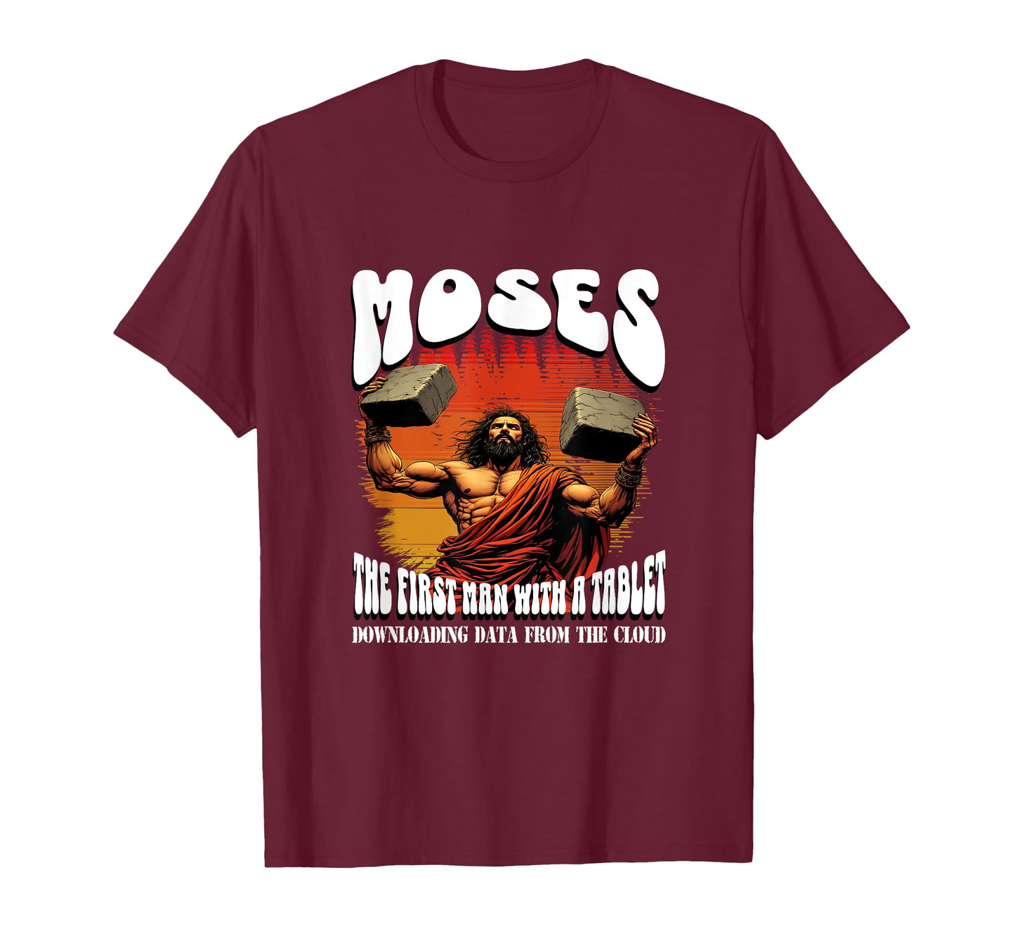 Funny Jewish Passover Moses Tablet Data Cloud Computing T-Shirt