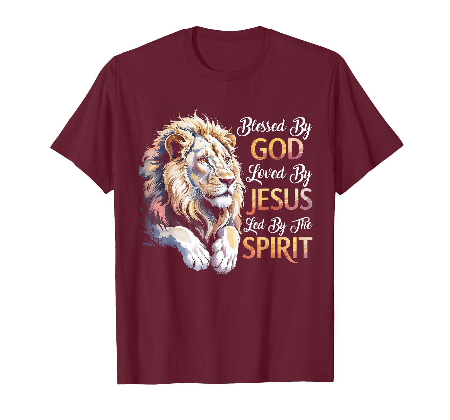 Blessed By God - Loved By Jesus Christian Lion T-Shirt