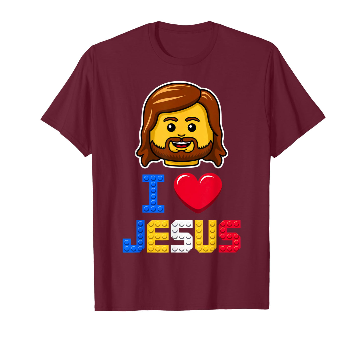 I Love Jesus Master Builder Building Bricks Blocks Christian T-Shirt