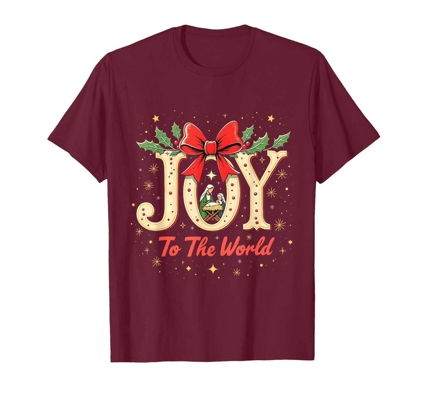 Joy to the World Nativity Jesus Christmas Religious Holiday T-Shirt
