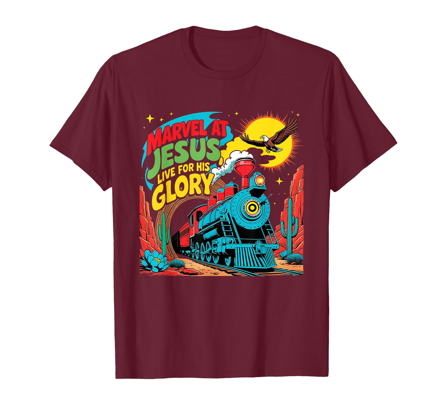 Marvel at Jesus Train Theme Christian VBS 2025 T-Shirt
