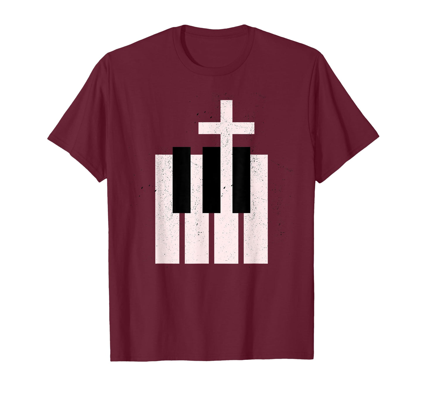 Worship Music Praise Band Christian Cross Piano T-Shirt