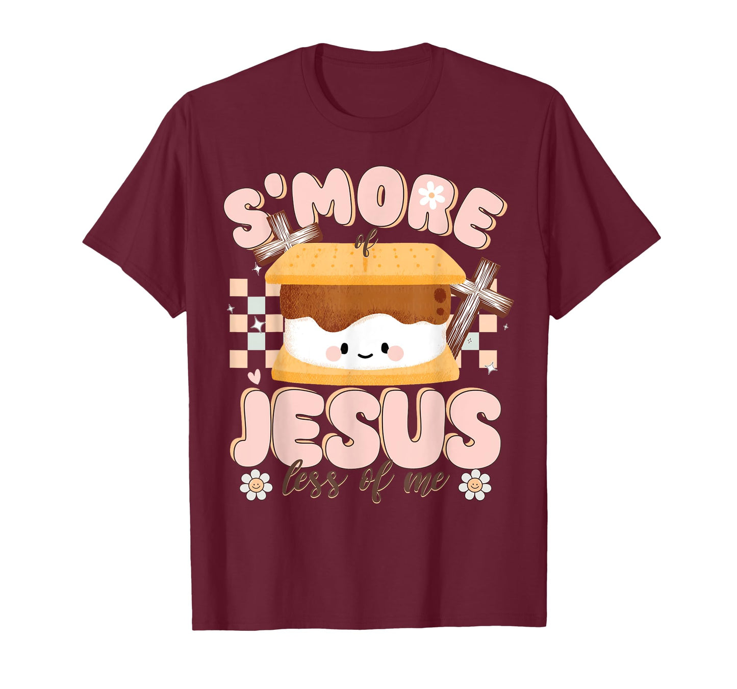 Smore Of Jesus Less Of Me Christian Camper Camping Crew T-Shirt