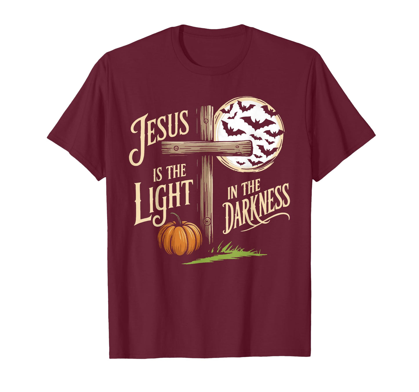 Jesus is The Light in The Darkness Christian Halloween T-Shirt