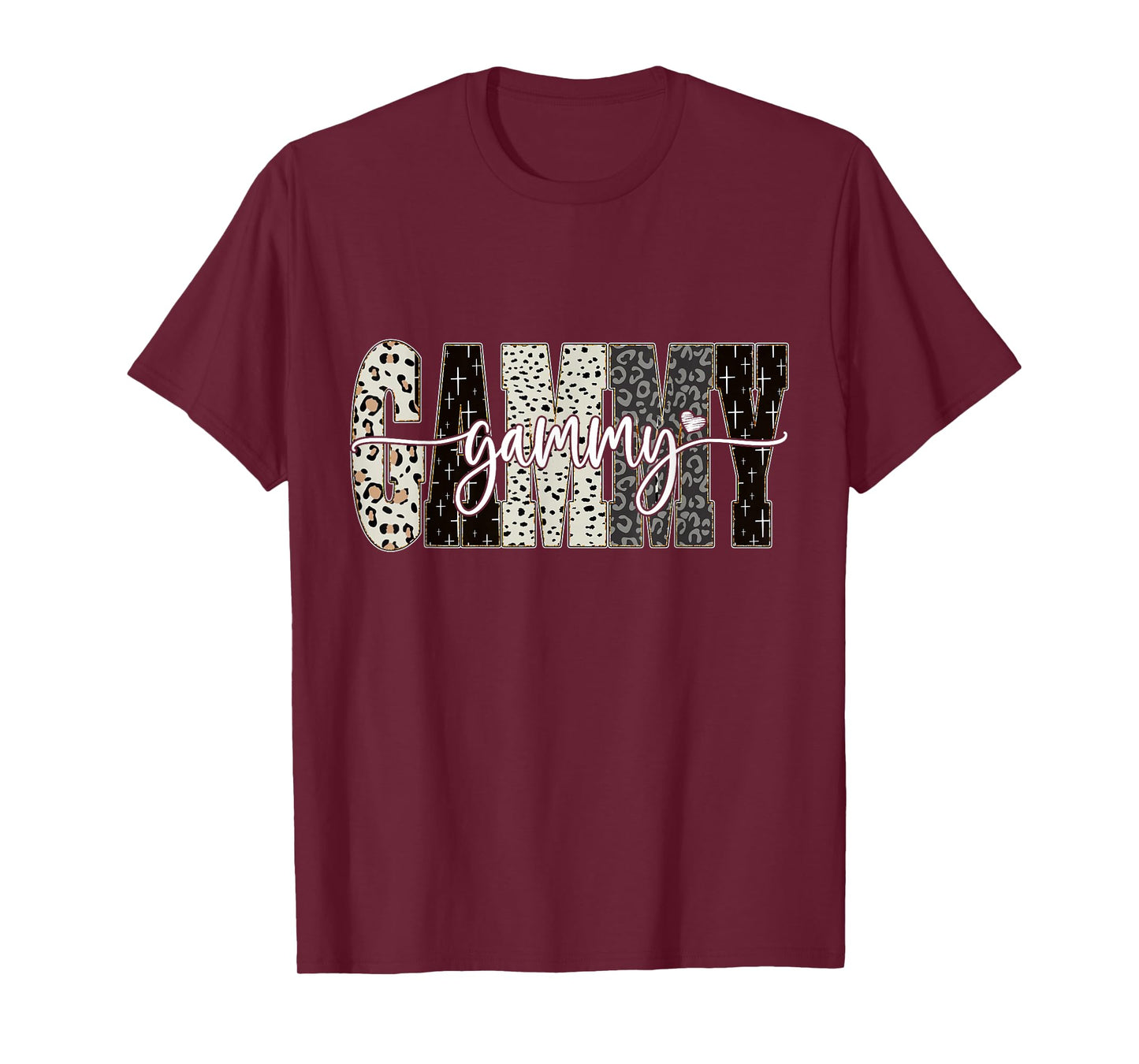 Gammy Bible Leopard Cross Faith and Love Christian Women T-Shirt