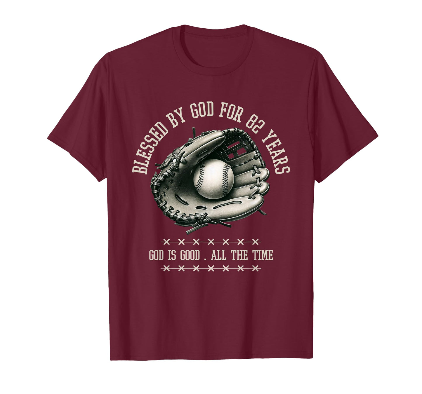 Blessed by God for 82 Years Old Baseball 82nd Birthday Gifts T-Shirt