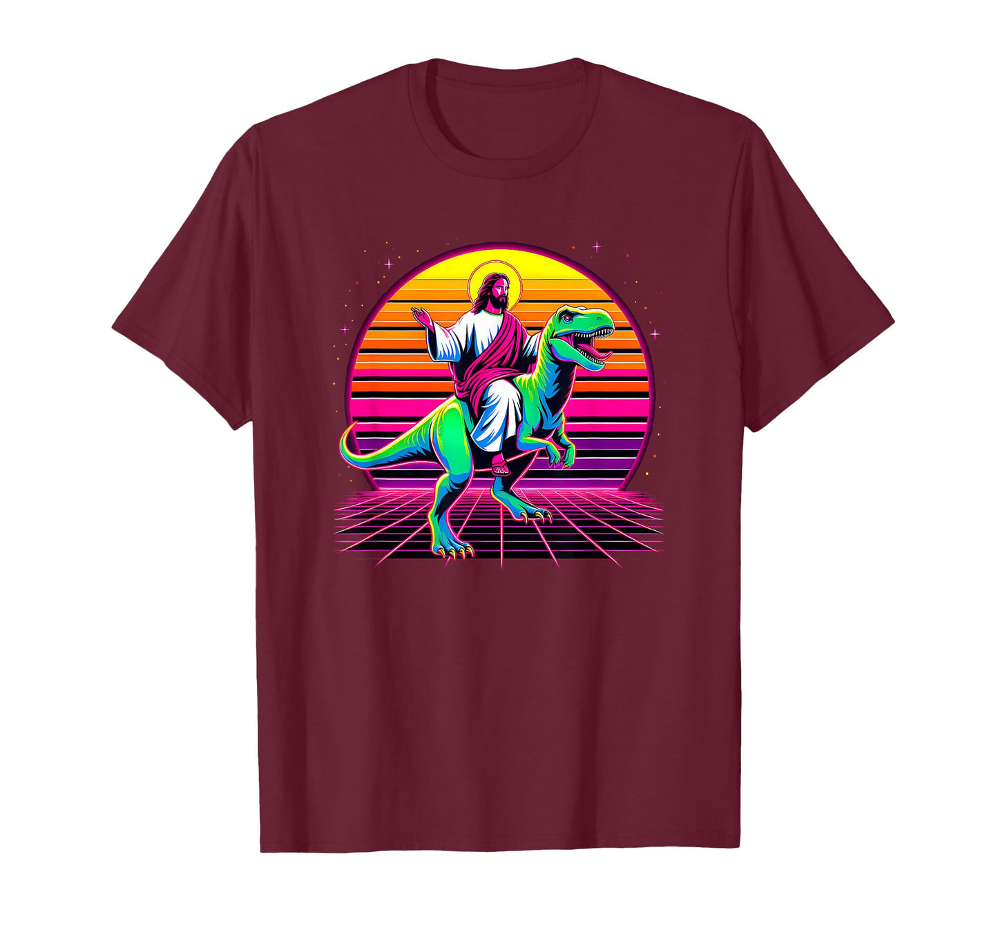 Jesus Riding A Dinosaur Meme Dino Lover Tyrannosaurus Rex T-Shirt