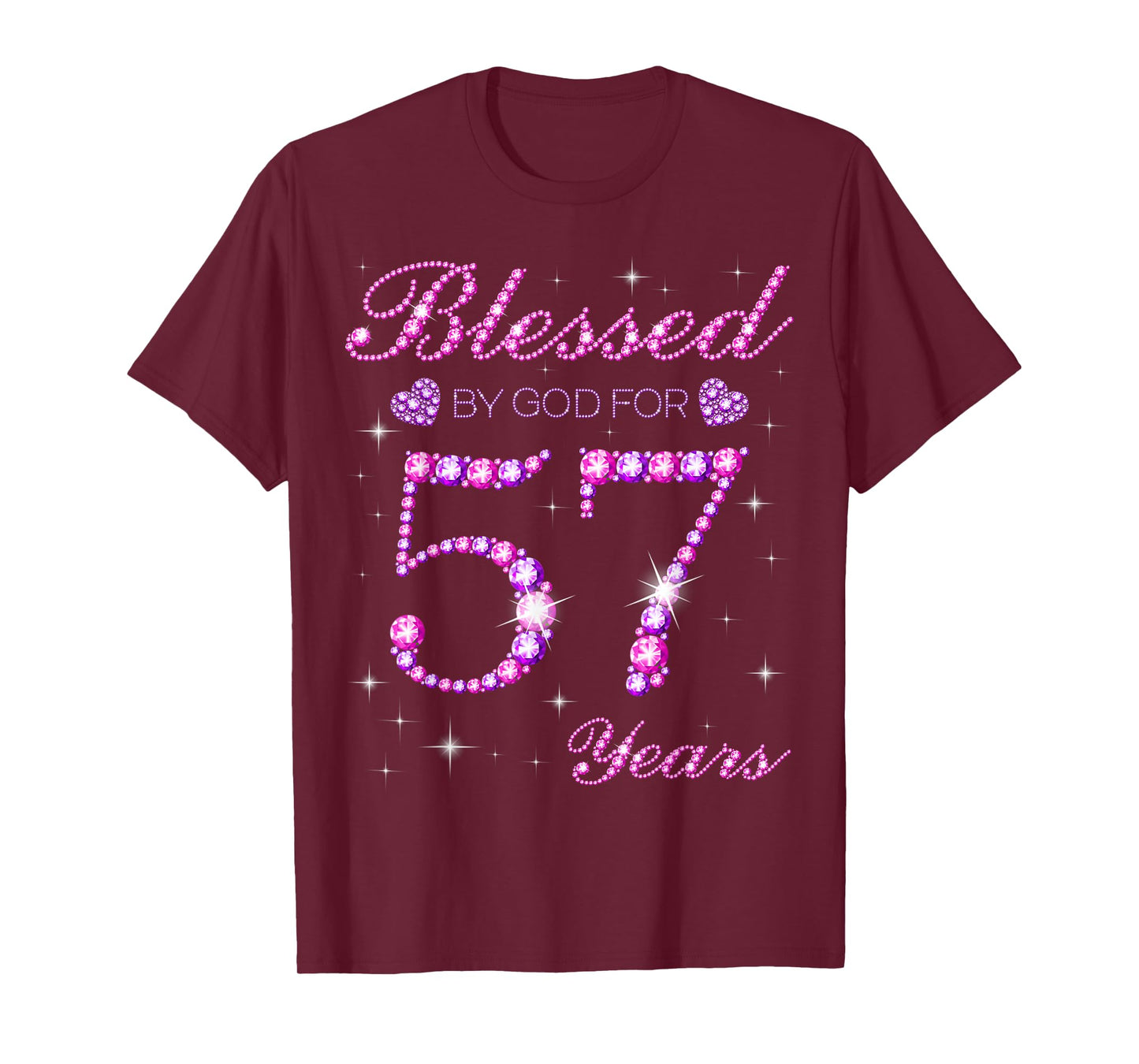 Blessed by God for 57 Years Old 57th Birthday Party T-Shirt