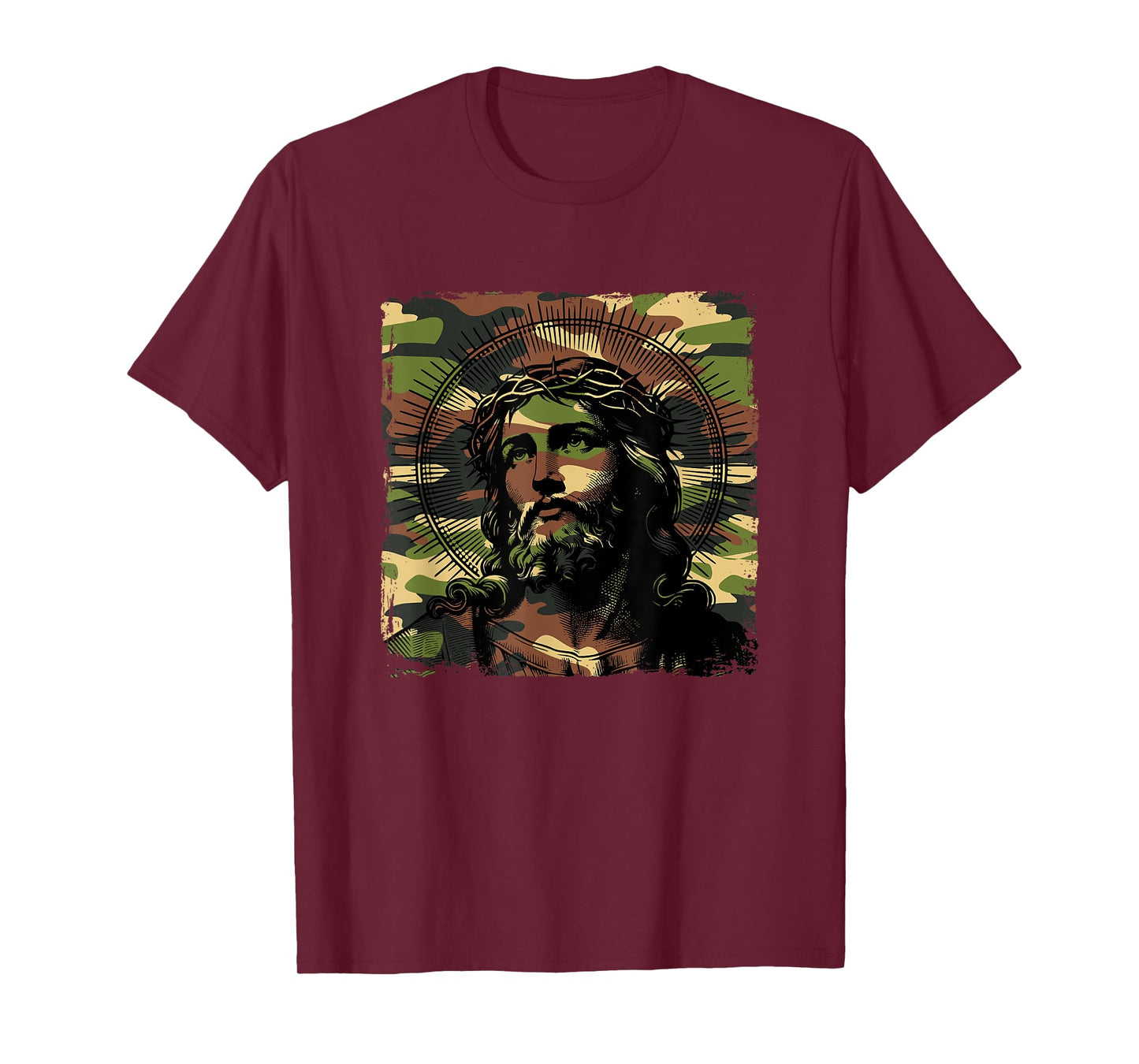 Jesus Camo Camouflage Christian Bible Faith Hunting Church T-Shirt