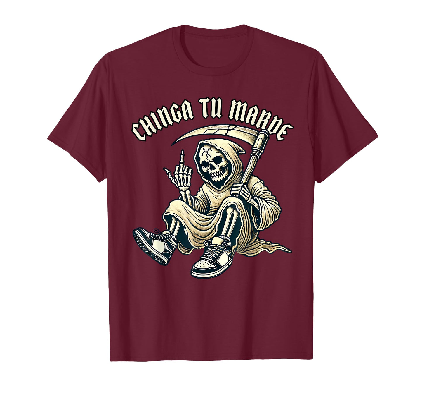 Funny cholo Latino Mexican Chinga Tu Madre Skelton T-Shirt