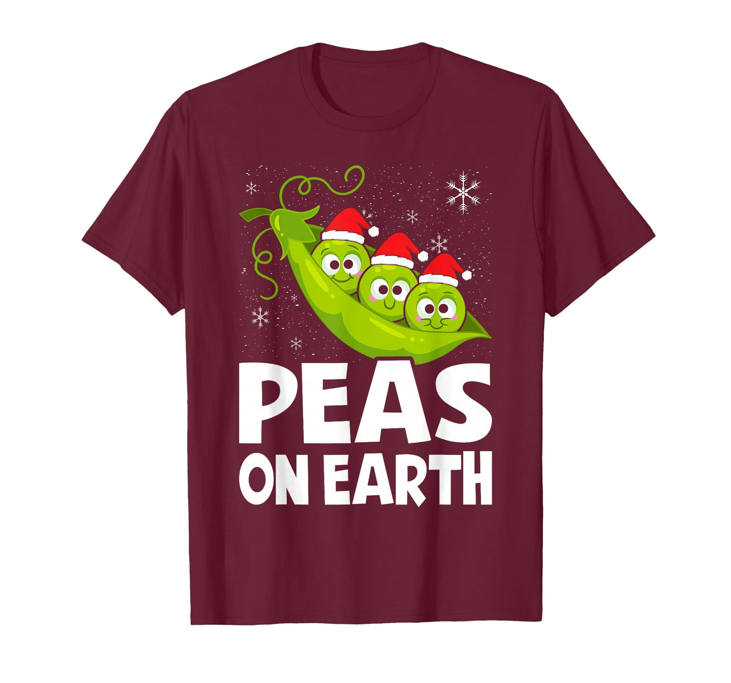 Christmas Pun Lover Peas on Earth World Peace Vegan T-Shirt