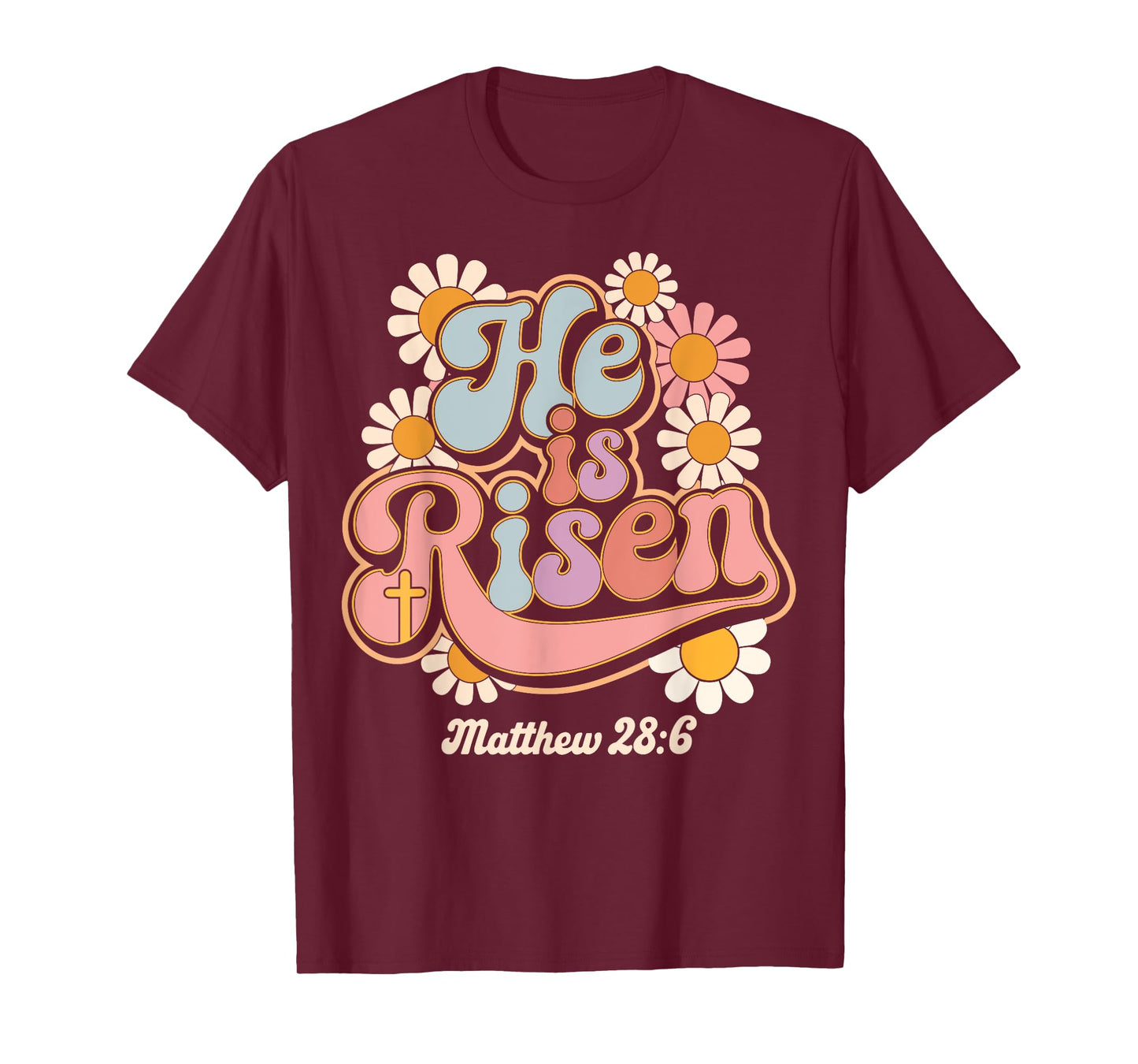 He is risen groovy retro style for christian easter T-Shirt