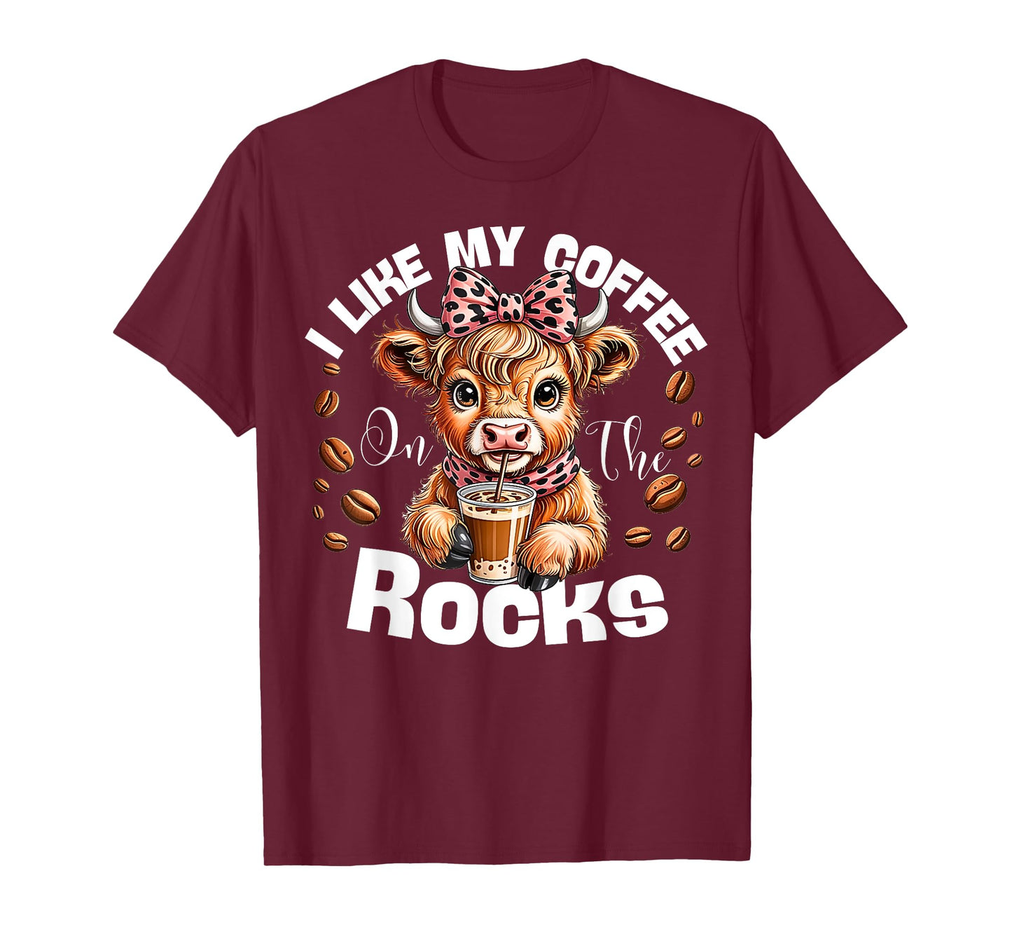 Funny Highland Cow I Like My Coffee Quote Humor Caffeine T-Shirt